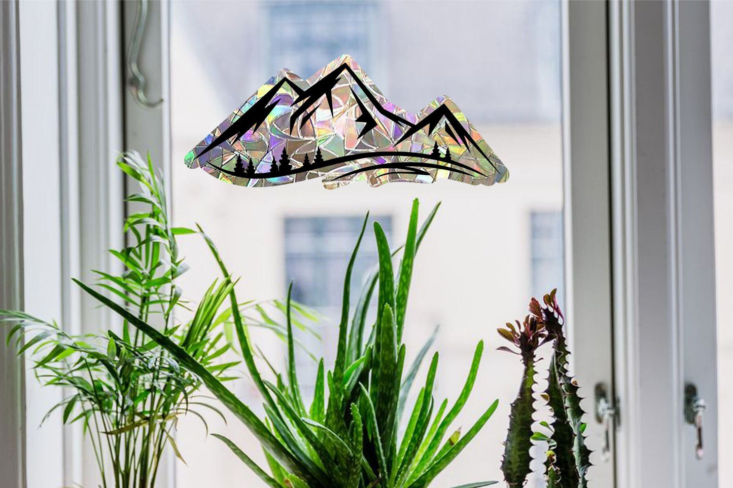mountains suncatcher, mountains window decal, rainbow maker, suncatcher for window, rainbow suncatcher sticker, wandering window cling