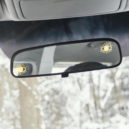 2x evil eye easter egg decal, small sticker for car windshield, removable rear view mirror sticker, windscreen decal, tiny hidden decals