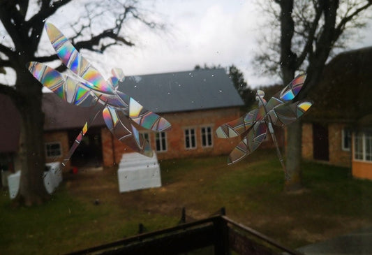 8 dragonfly suncatchers, dragonfly window decal, rainbow maker, suncatcher for window, rainbow suncatcher sticker cling