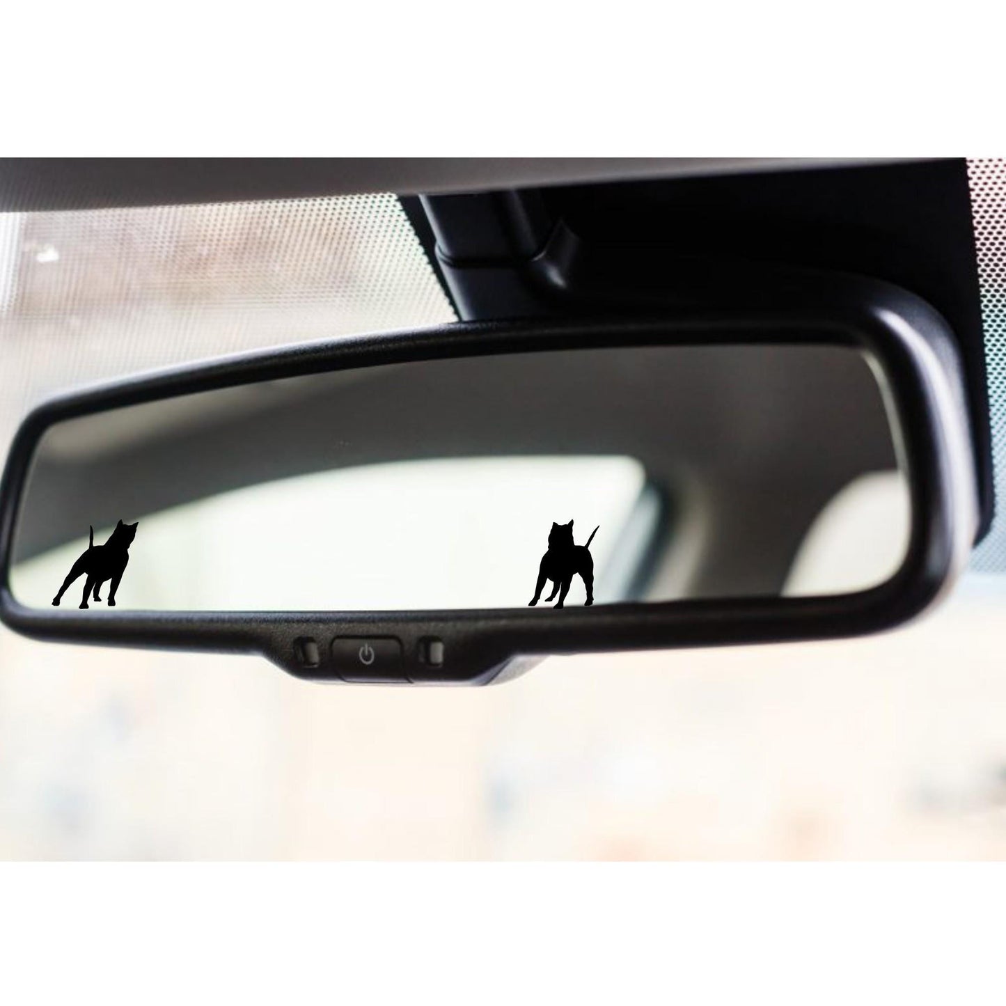 2x pitbull rear view mirror sticker decal dog easter egg decal, small decal for car windshield, windscreen sticker, tiny hidden decals