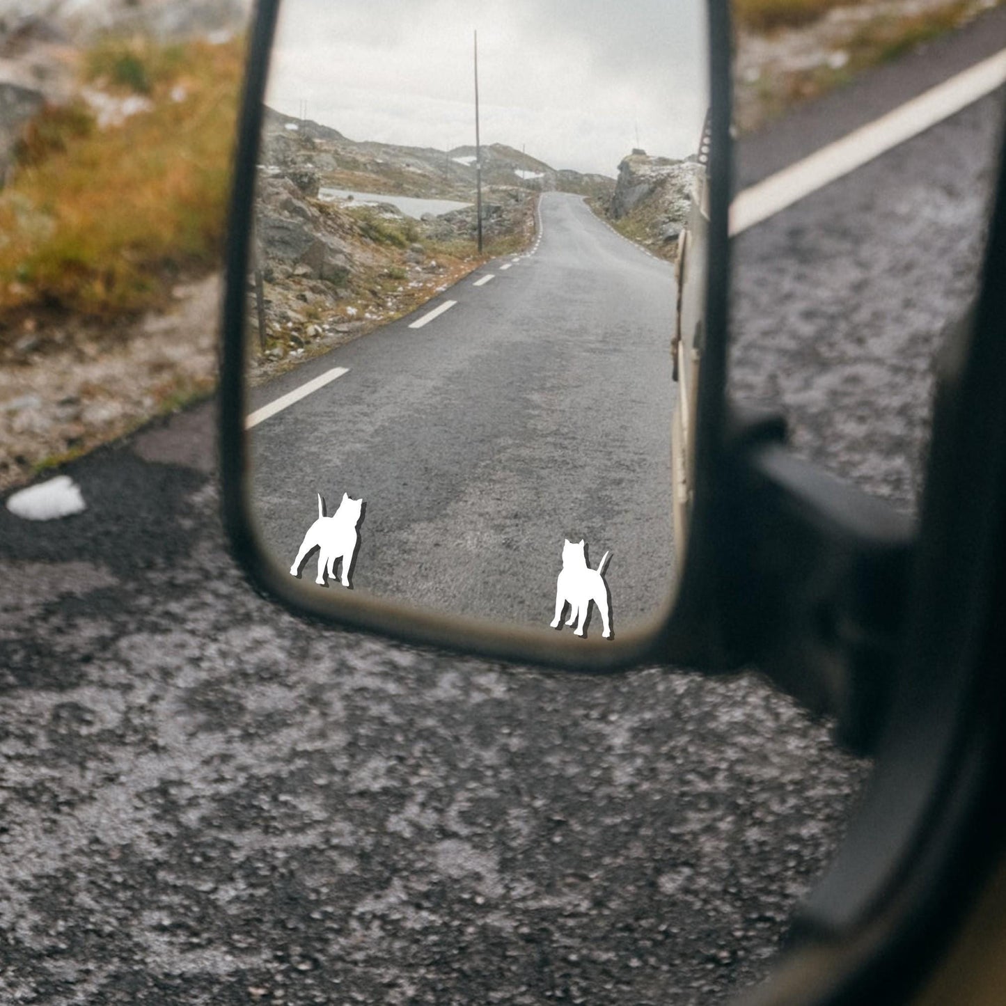 2x pitbull rear view mirror sticker decal dog easter egg decal, small decal for car windshield, windscreen sticker, tiny hidden decals