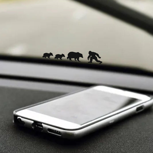 bear family sasquatch easter egg decal, small sticker for car windshield or mirror, removable sticker, windscreen decal, tiny hidden decals