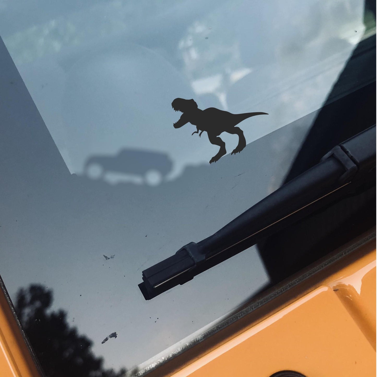 dinosaur t-rex easter egg decal, small sticker for car windshield or mirror, removable suv sticker, windscreen decal, tiny hidden decals