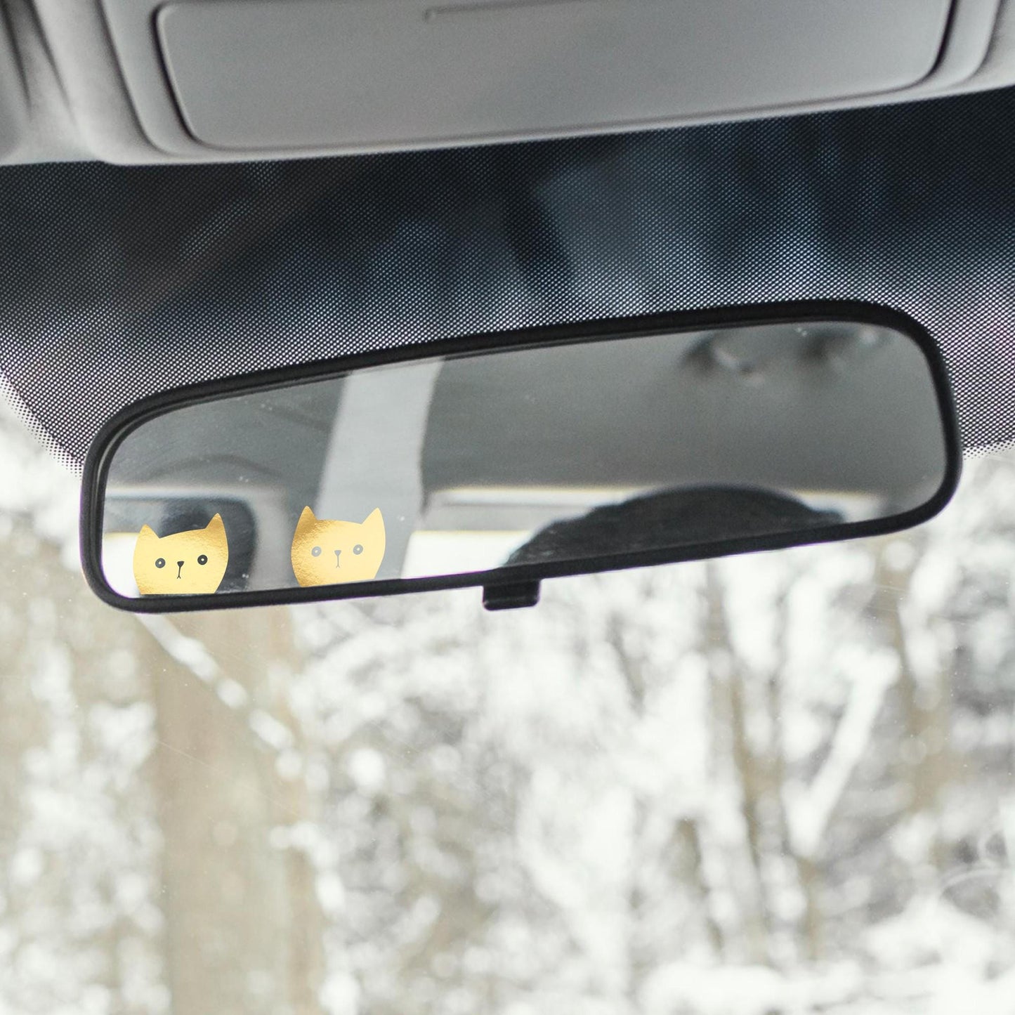 2x peeking cat easter egg decal, small sticker for car windshield, removable rear view mirror sticker, windscreen decal, tiny hidden decals