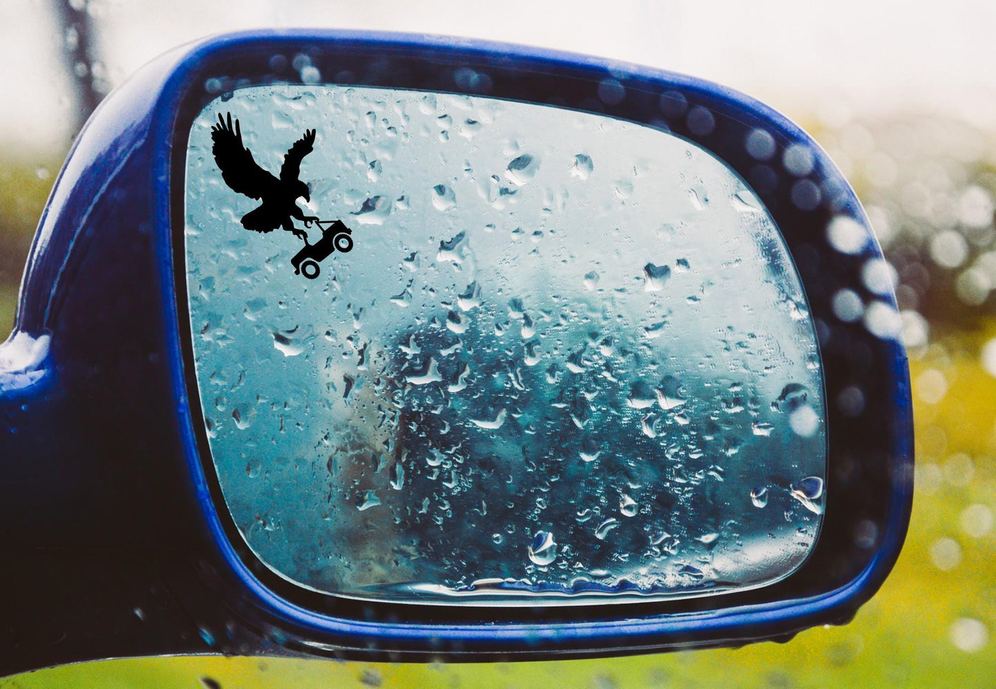 eagle holding off road car easter egg decal, small sticker for car windshield or mirror, removable sticker, windscreen decal, tiny decals