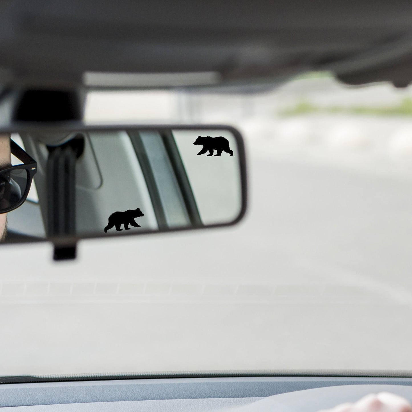 2x bear easter egg decal, small sticker for car windshield, removable rear view mirror sticker, windscreen decal, tiny hidden decals