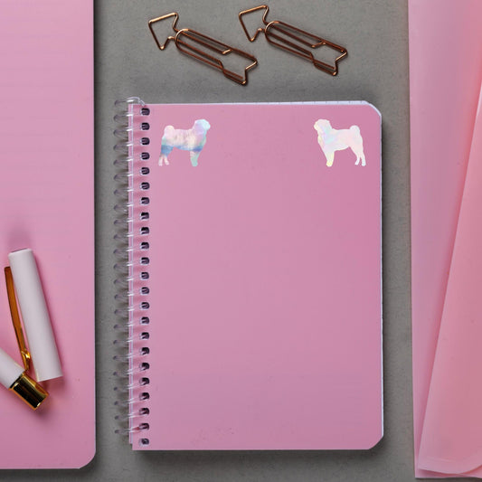 2x pug rear view mirror sticker decal dog easter egg decal, small decal for car windshield, windscreen sticker, tiny hidden decals