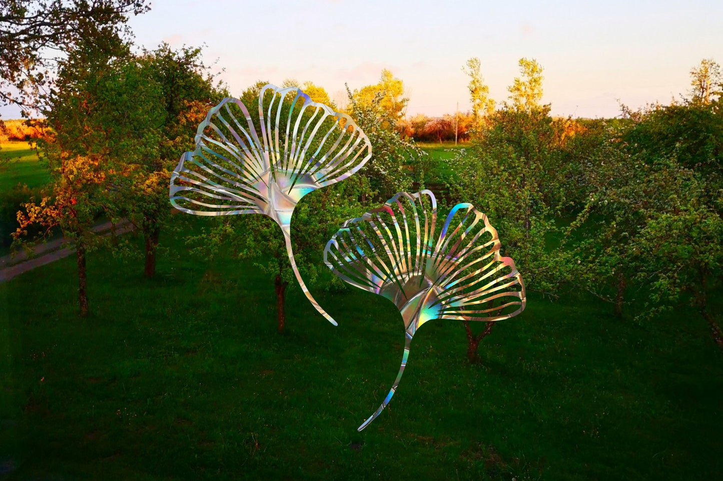 2 ginkgo leaf suncatchers, ginkgo window decal, rainbow maker, suncatcher for window, rainbow suncatcher sticker, plant lover window cling