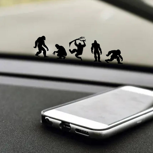 5 bigfoot car windshield stickers, small sticker for car windshield or mirror, removable car sticker, windscreen decal, sasquatch decals
