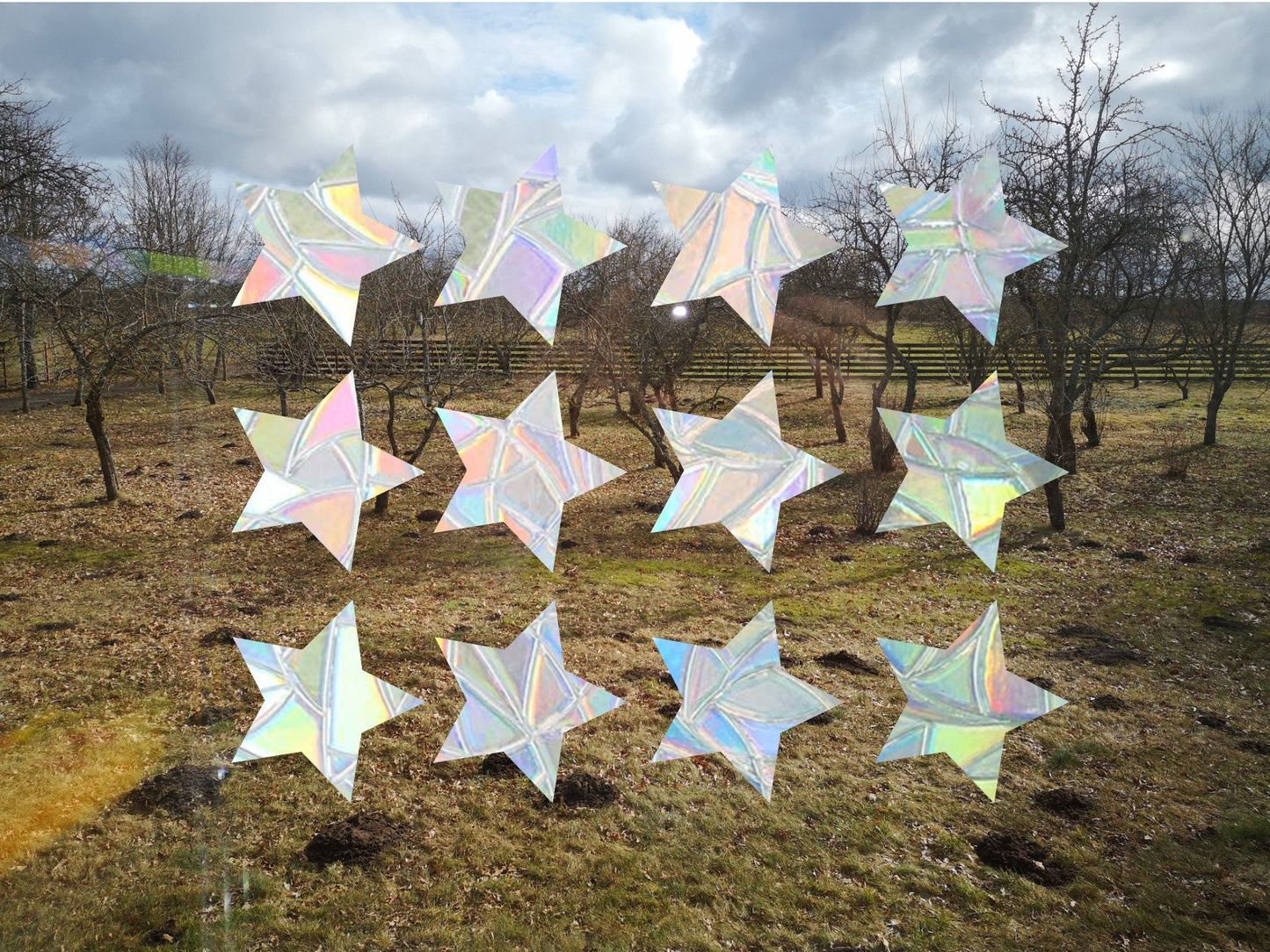 12 star shape suncatcher, stars window decal, rainbow maker, suncatcher for window, rainbow suncatcher sticker