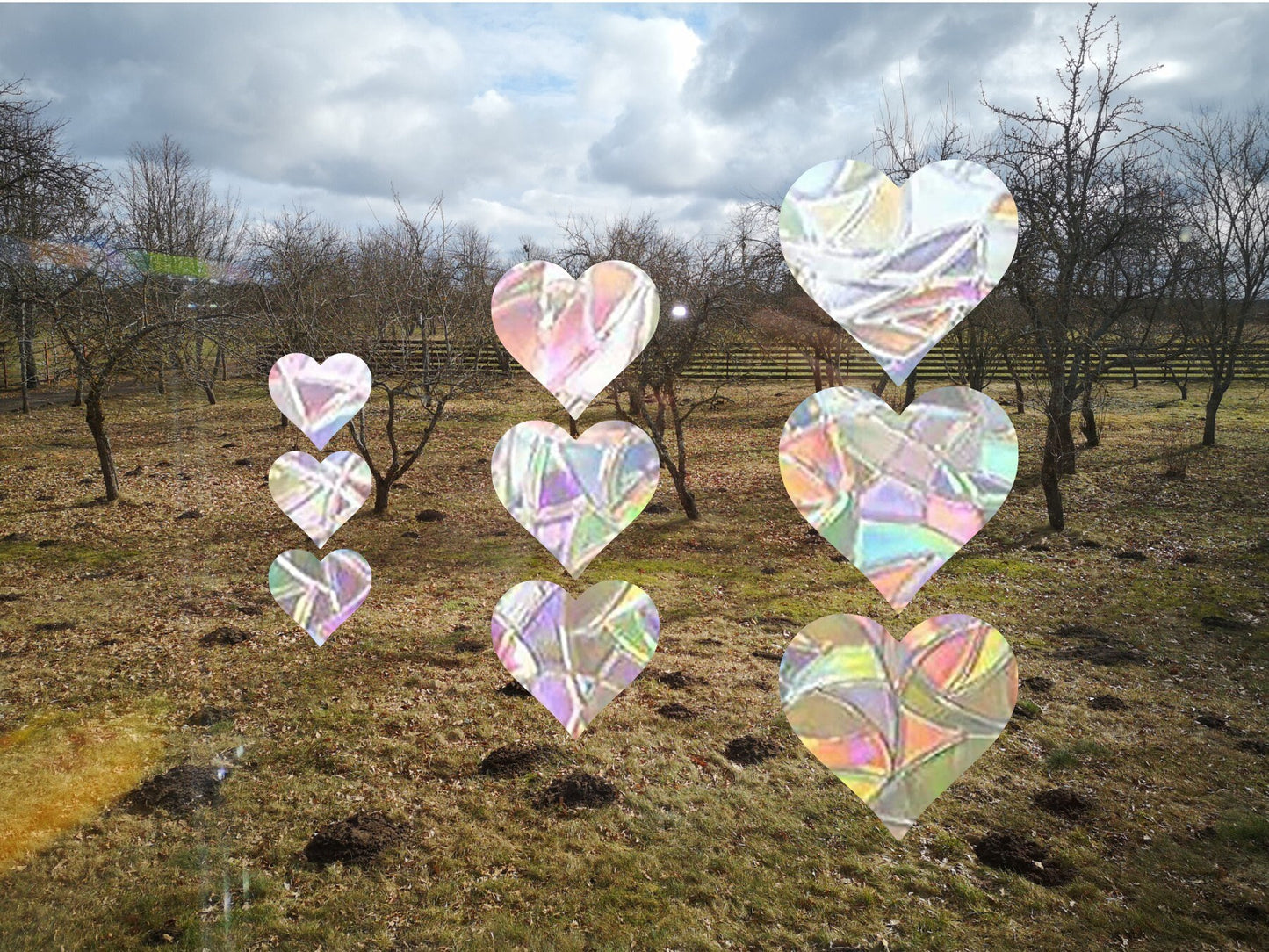 heart shape suncatcher, hearts window decal, rainbow maker, suncatcher for window, rainbow suncatcher sticker