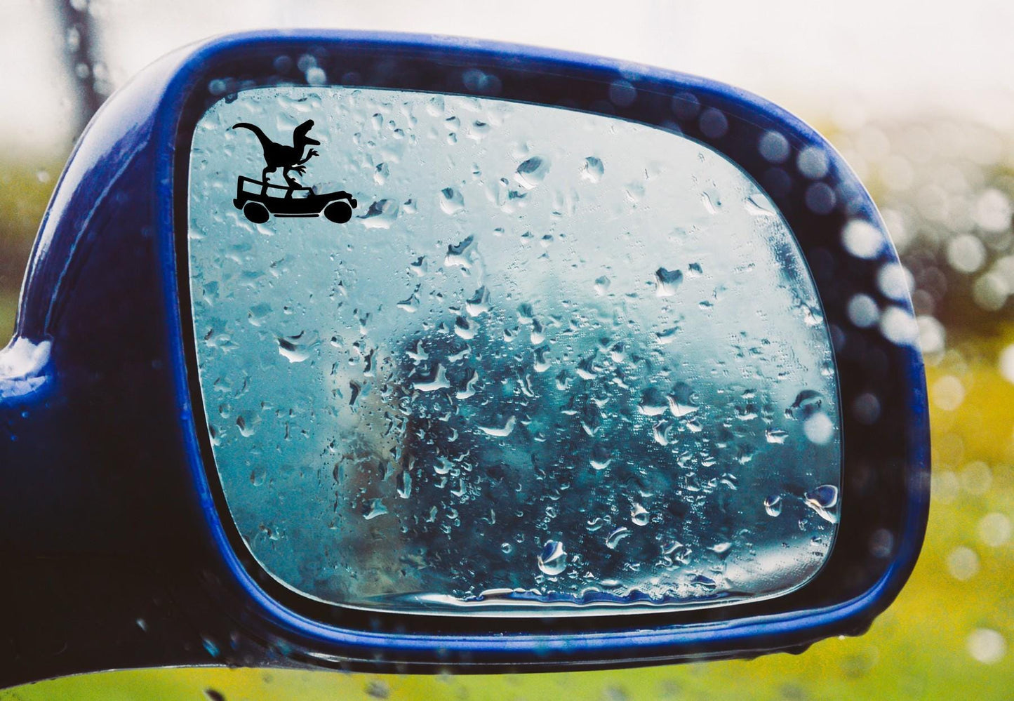 t-rex off road car easter egg decal, small sticker for car windshield or mirror, removable sticker, windscreen decal, tiny hidden decals