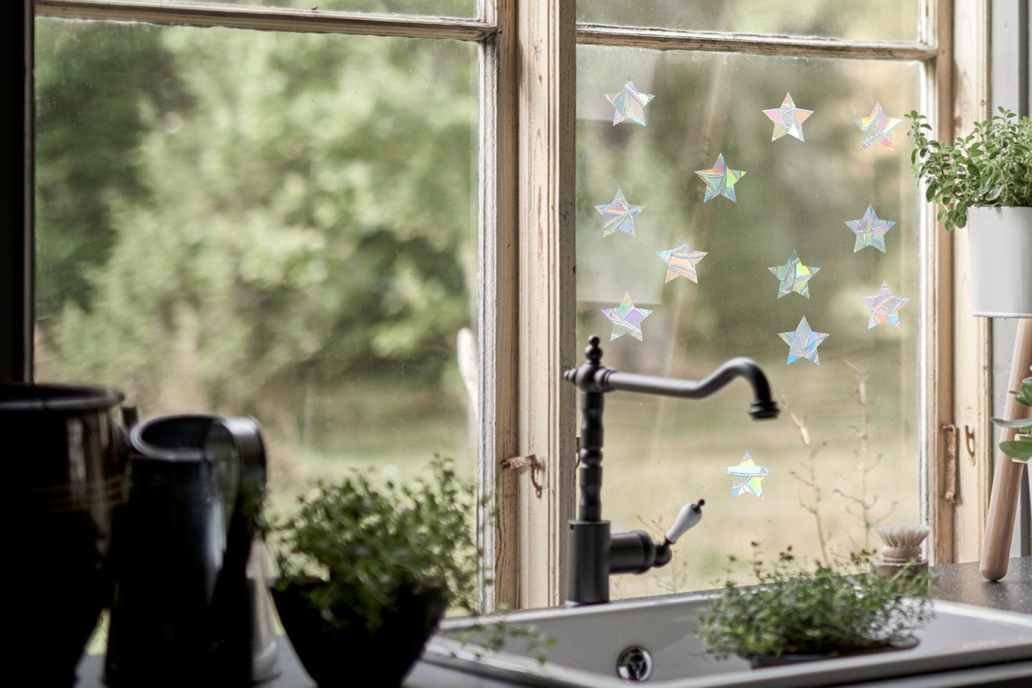 12 star shape suncatcher, stars window decal, rainbow maker, suncatcher for window, rainbow suncatcher sticker