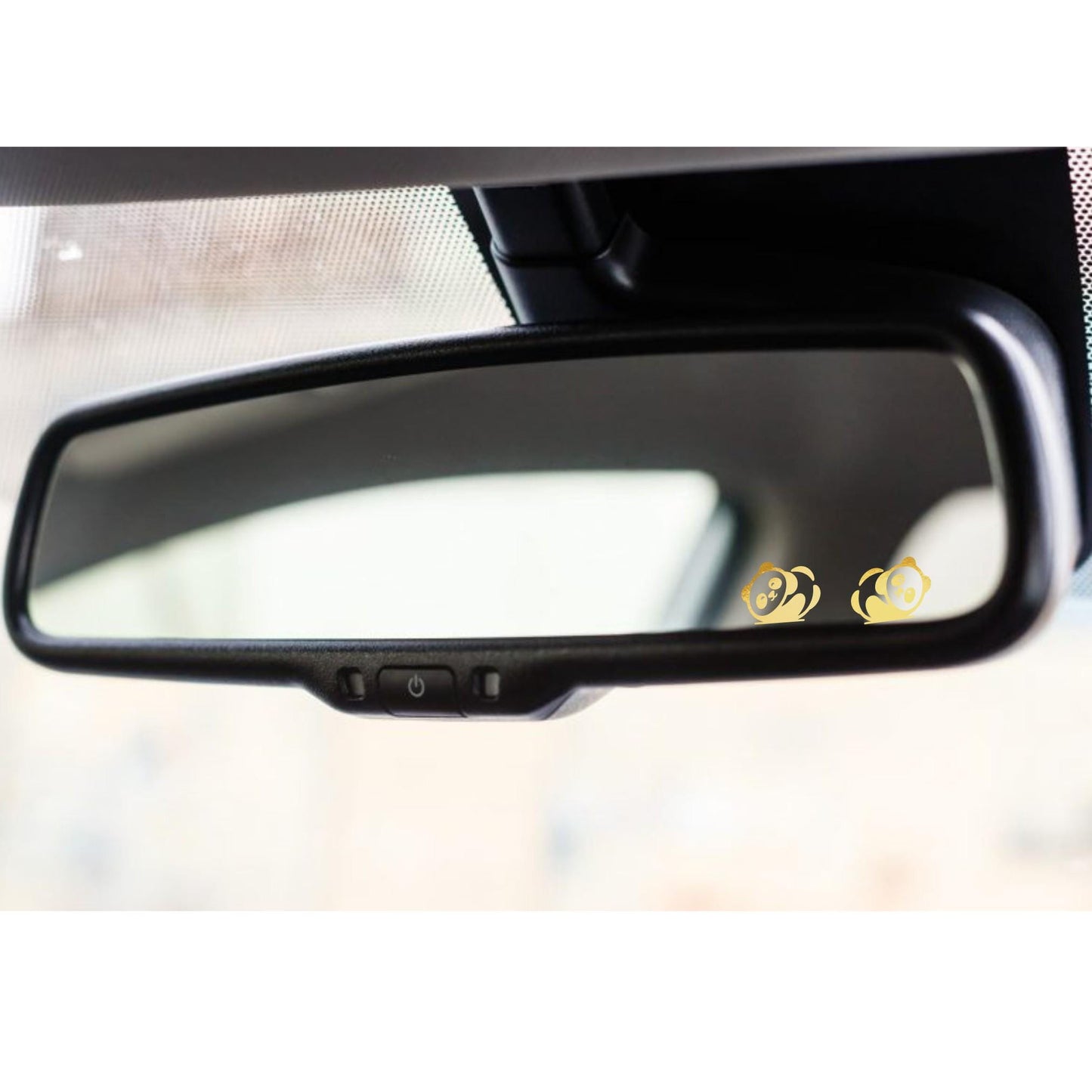 2x panda easter egg decal, small sticker for car windshield, animal removable rear view mirror sticker, windscreen decal, tiny hidden decals