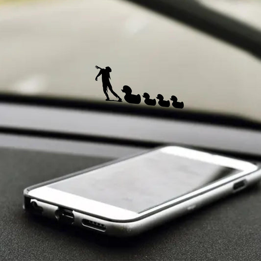 zombie rubber duck family easter egg decal, small sticker for car windshield or mirror, removable sticker, windscreen decal, tiny decals