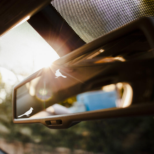 2x red cardinal easter egg decal, small sticker for car windshield, removable rear view mirror sticker, windscreen decal, tiny hidden decals