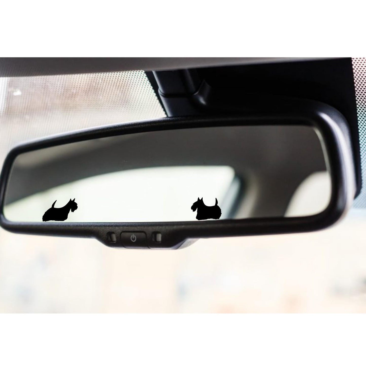 2x scottish terrier rear view mirror sticker decal easter egg decal, small decal for car windshield, windscreen sticker, tiny hidden decals