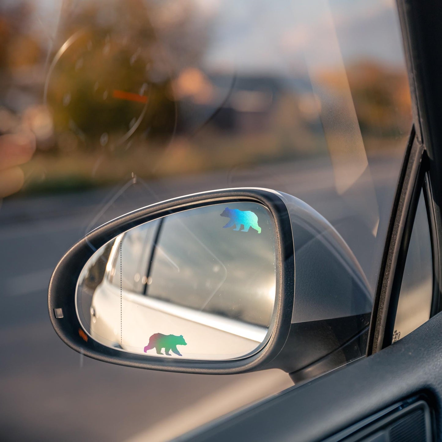 2x bear easter egg decal, small sticker for car windshield, removable rear view mirror sticker, windscreen decal, tiny hidden decals
