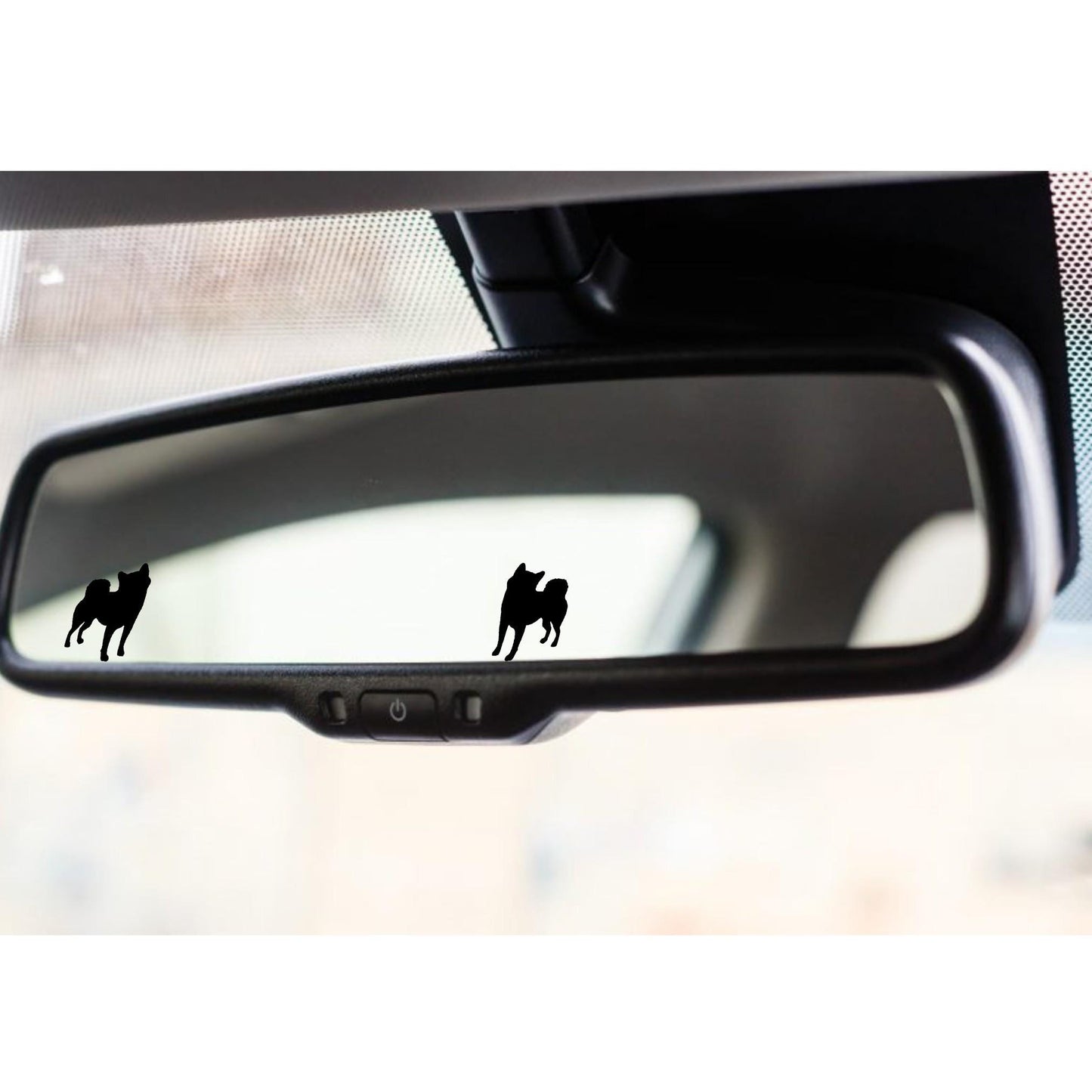 2x shiba inu rear view mirror sticker decal dog easter egg decal, small decal for car windshield, windscreen sticker, tiny hidden decals
