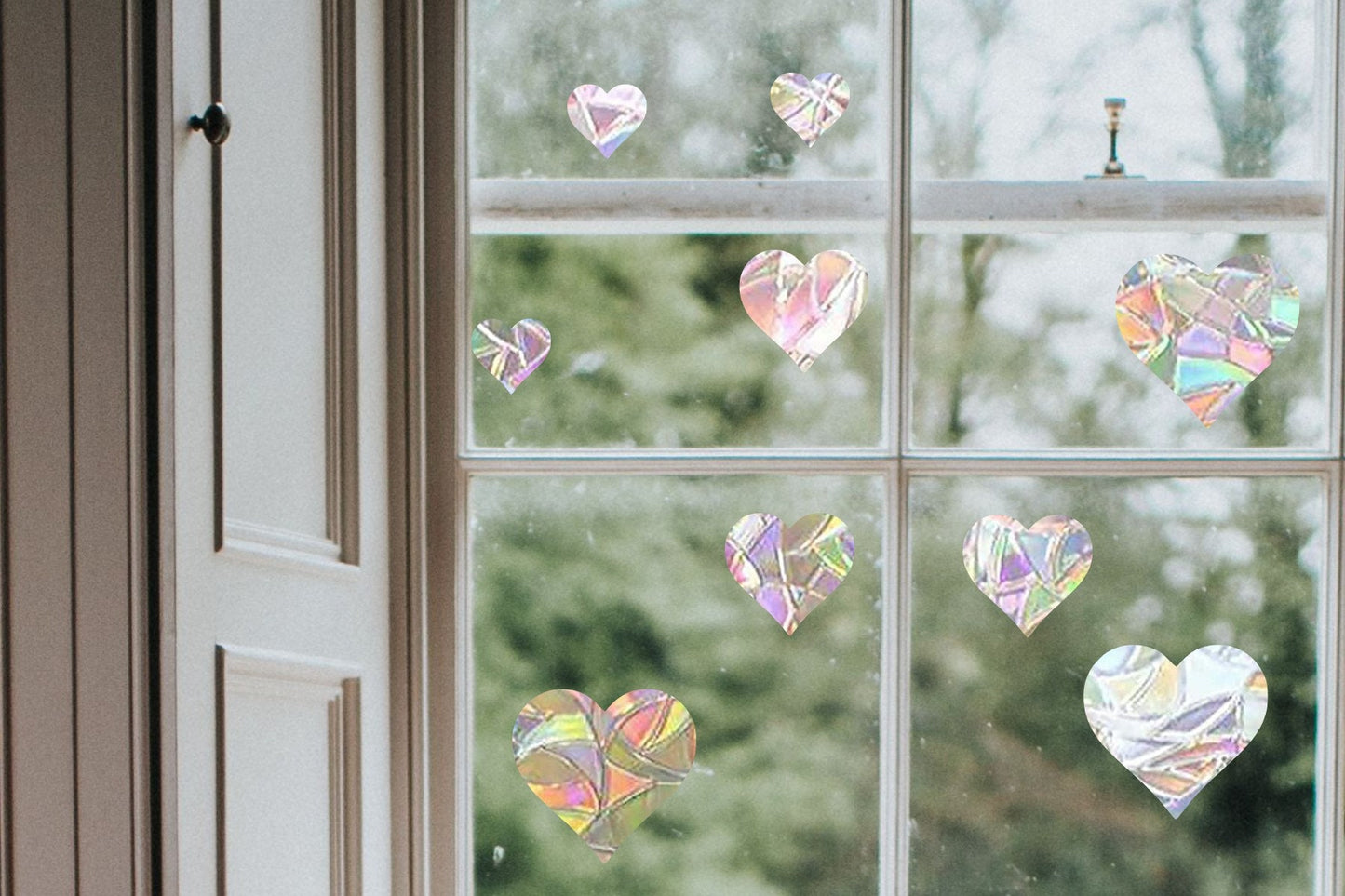 heart shape suncatcher, hearts window decal, rainbow maker, suncatcher for window, rainbow suncatcher sticker