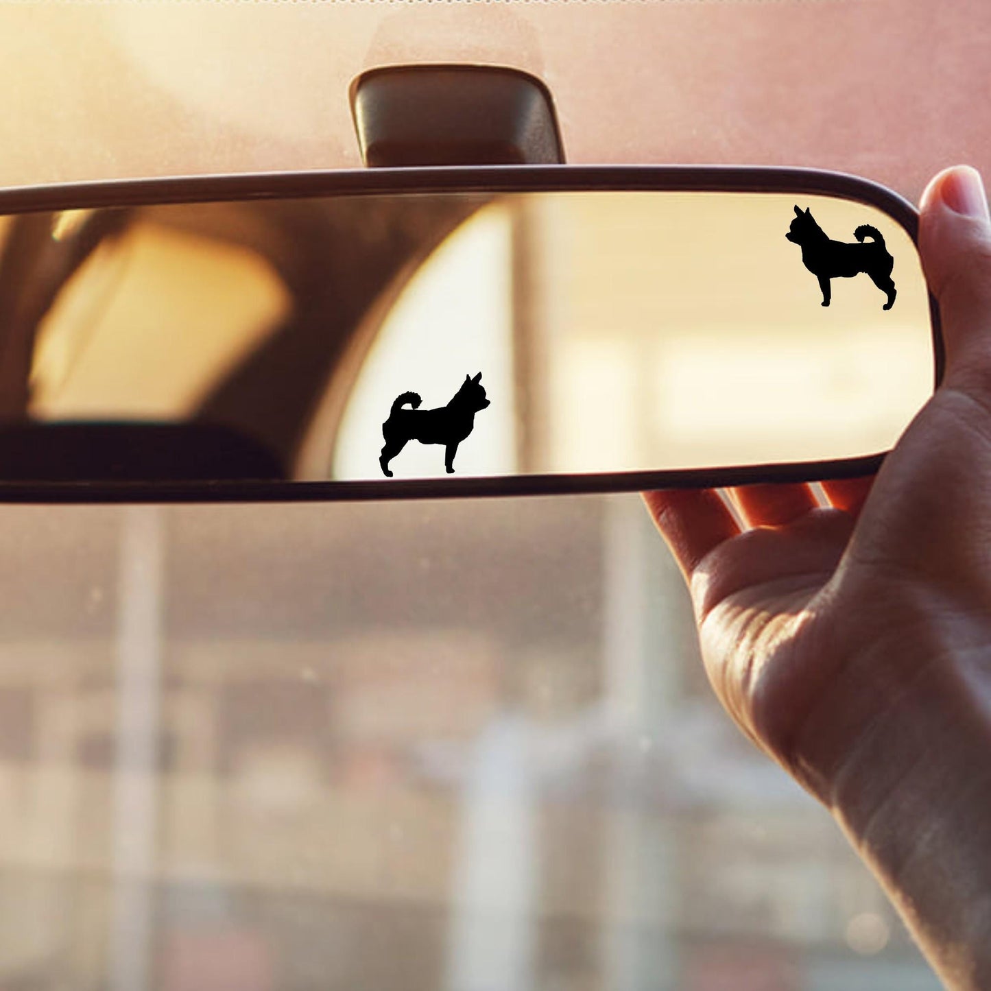 2x Chihuahua rear view mirror sticker decal dog easter egg decal, small decal for car windshield, windscreen sticker, tiny hidden decals