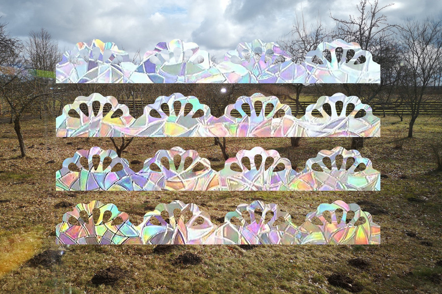 lace border suncatchers, window pane decorative decal, rainbow maker, suncatcher for window, floral rainbow suncatcher sticker