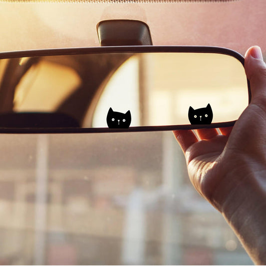 2x peeking cat easter egg decal, small sticker for car windshield, removable rear view mirror sticker, windscreen decal, tiny hidden decals