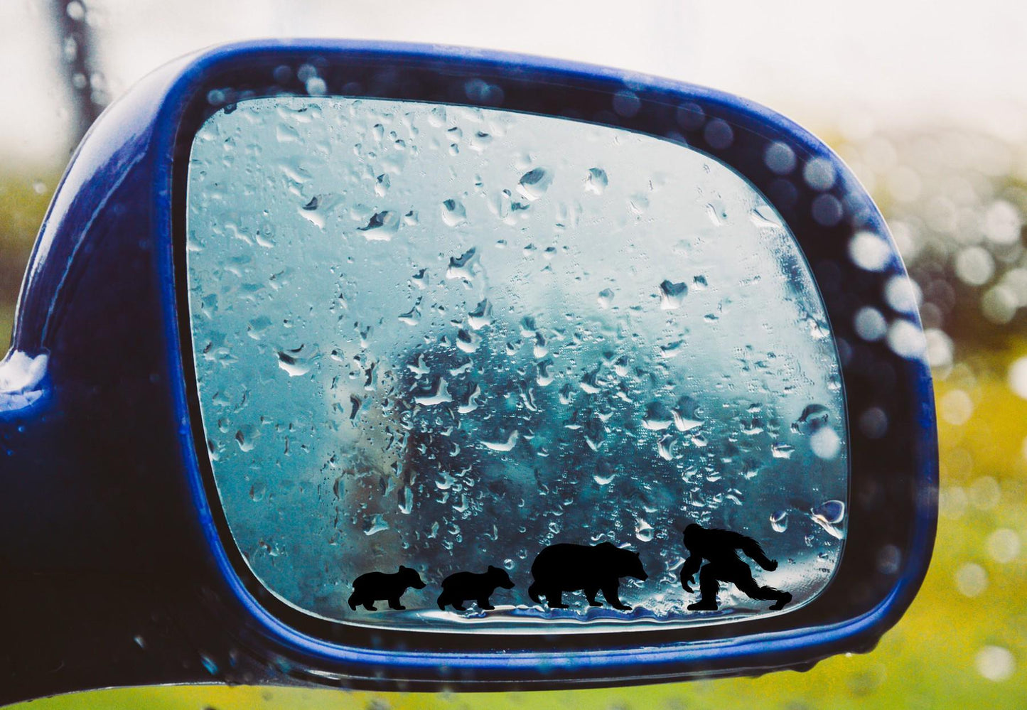 bear family sasquatch easter egg decal, small sticker for car windshield or mirror, removable sticker, windscreen decal, tiny hidden decals