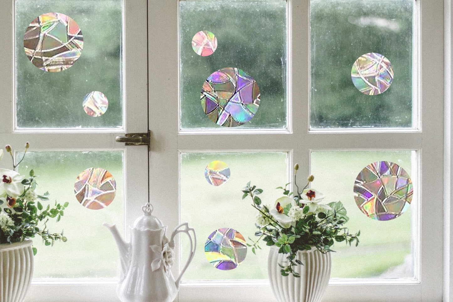 round circles suncatcher, polka dot window decal, rainbow maker, suncatcher for window, rainbow suncatcher sticker