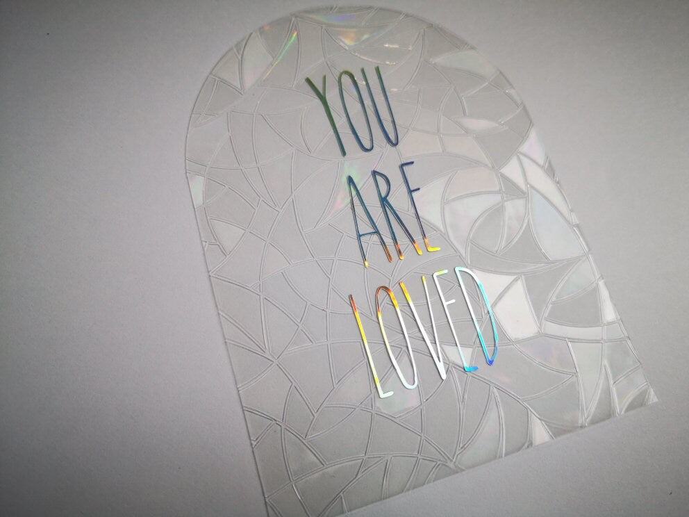 you are loved suncatcher sticker, motivational window decal, rainbow maker, suncatcher for window, rainbow suncatcher sticker