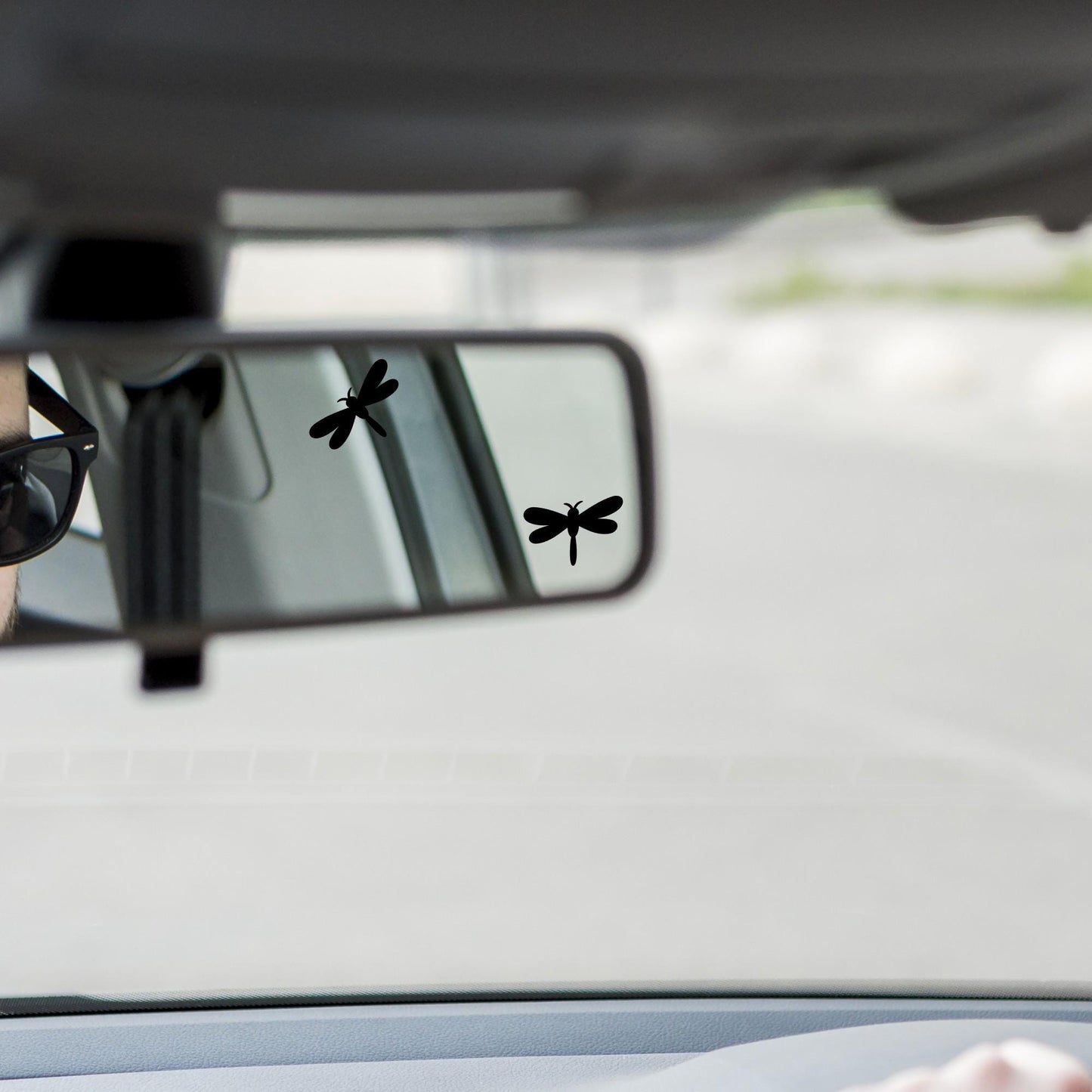 2x dragonfly easter egg decal, small sticker for car windshield, removable rear view mirror sticker, windscreen decal, tiny hidden decals