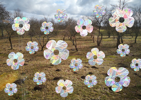 18 simple flower suncatchers, floral window decal, rainbow maker, daisy suncatcher for window, rainbow suncatcher sticker