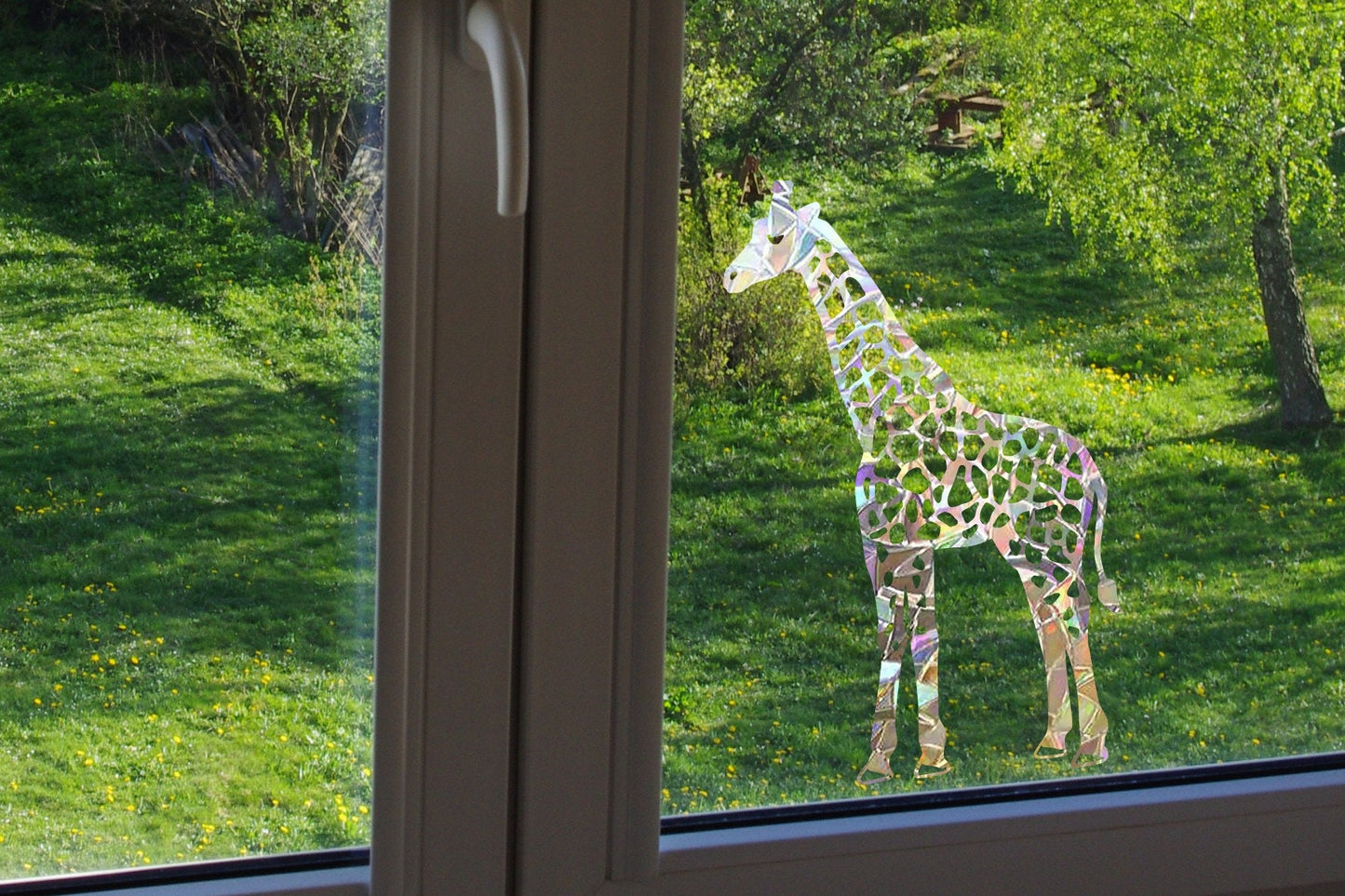 giraffe suncatcher sticker, cute giraffe window decal, safari theme rainbow maker, suncatcher for window, animals rainbow suncatcher cling