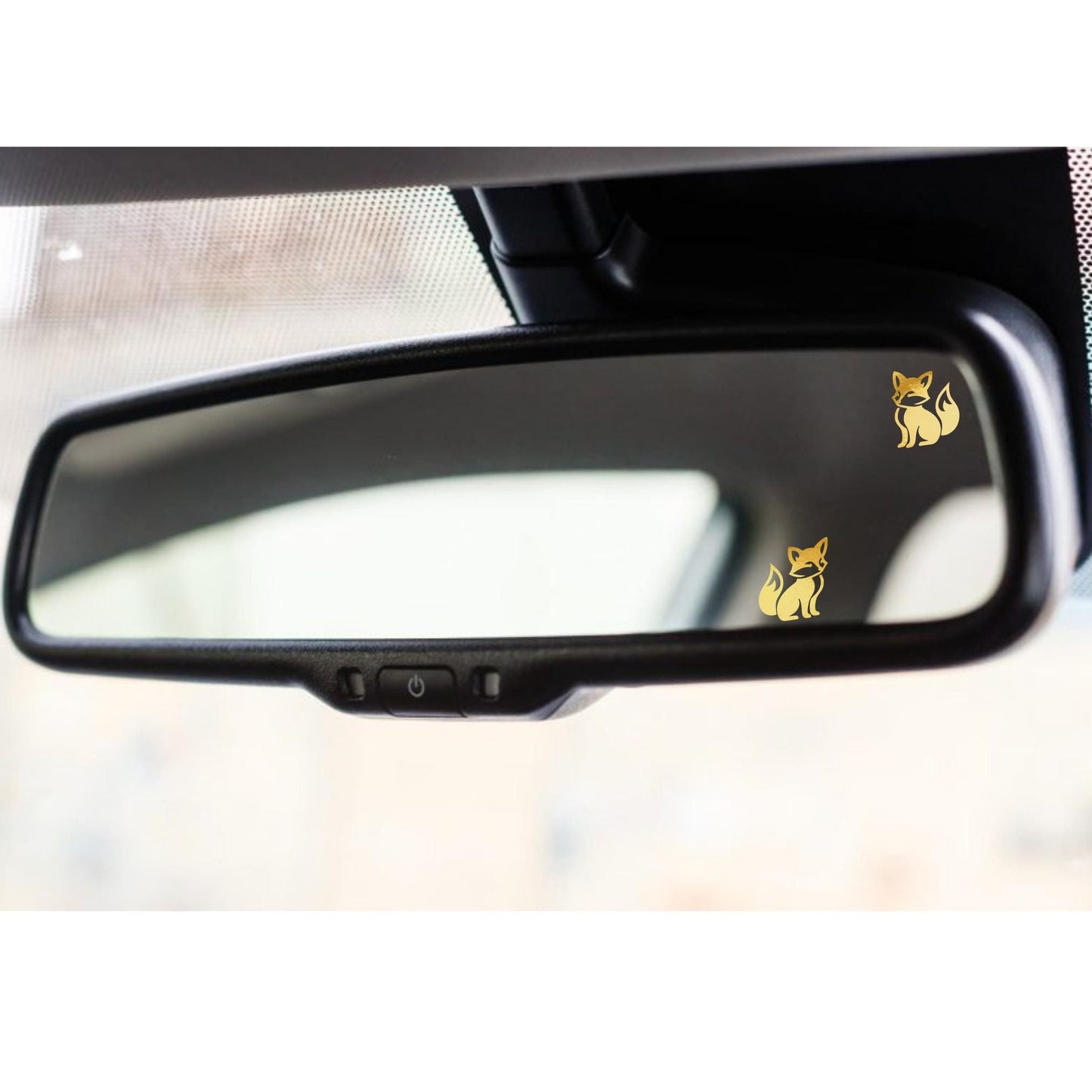2x fox rear view mirror sticker decal animal easter egg decal, small decal for car windshield, windscreen sticker, tiny hidden decals