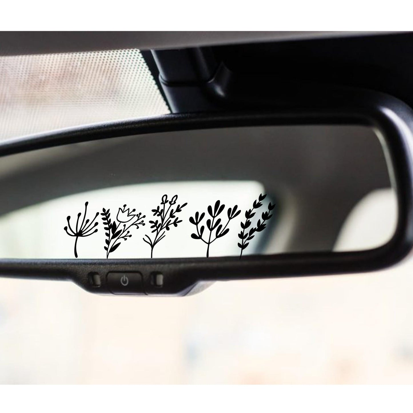 5x wildflowers easter egg decal, flowers small sticker for car windshield, removable rear view mirror sticker, windscreen decal, tiny decals
