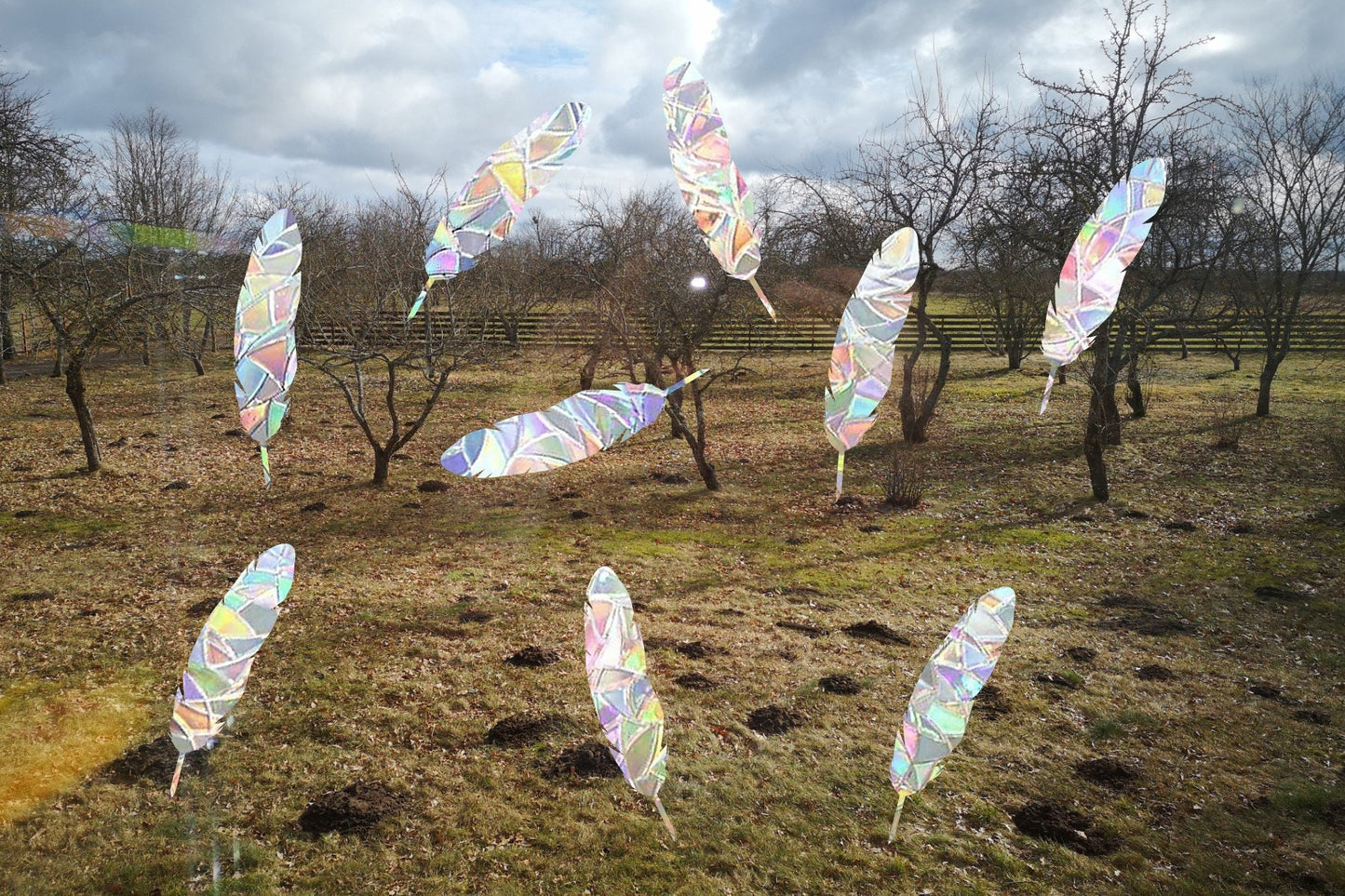 9 feathers suncatcher, feather window decal, rainbow maker, suncatcher for window, rainbow suncatcher sticker cling