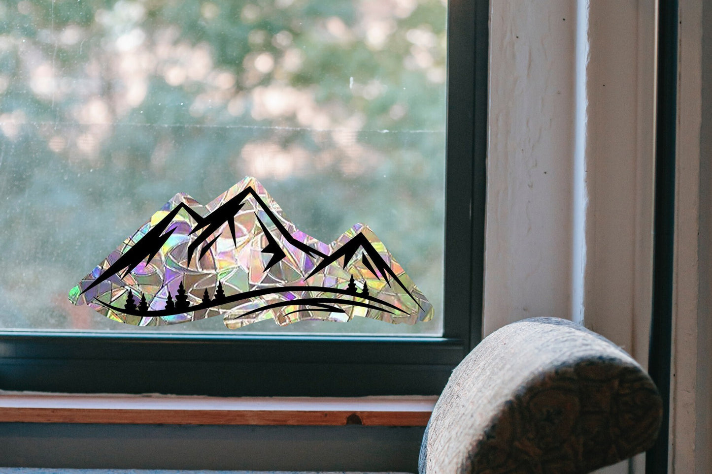 mountains suncatcher, mountains window decal, rainbow maker, suncatcher for window, rainbow suncatcher sticker, wandering window cling