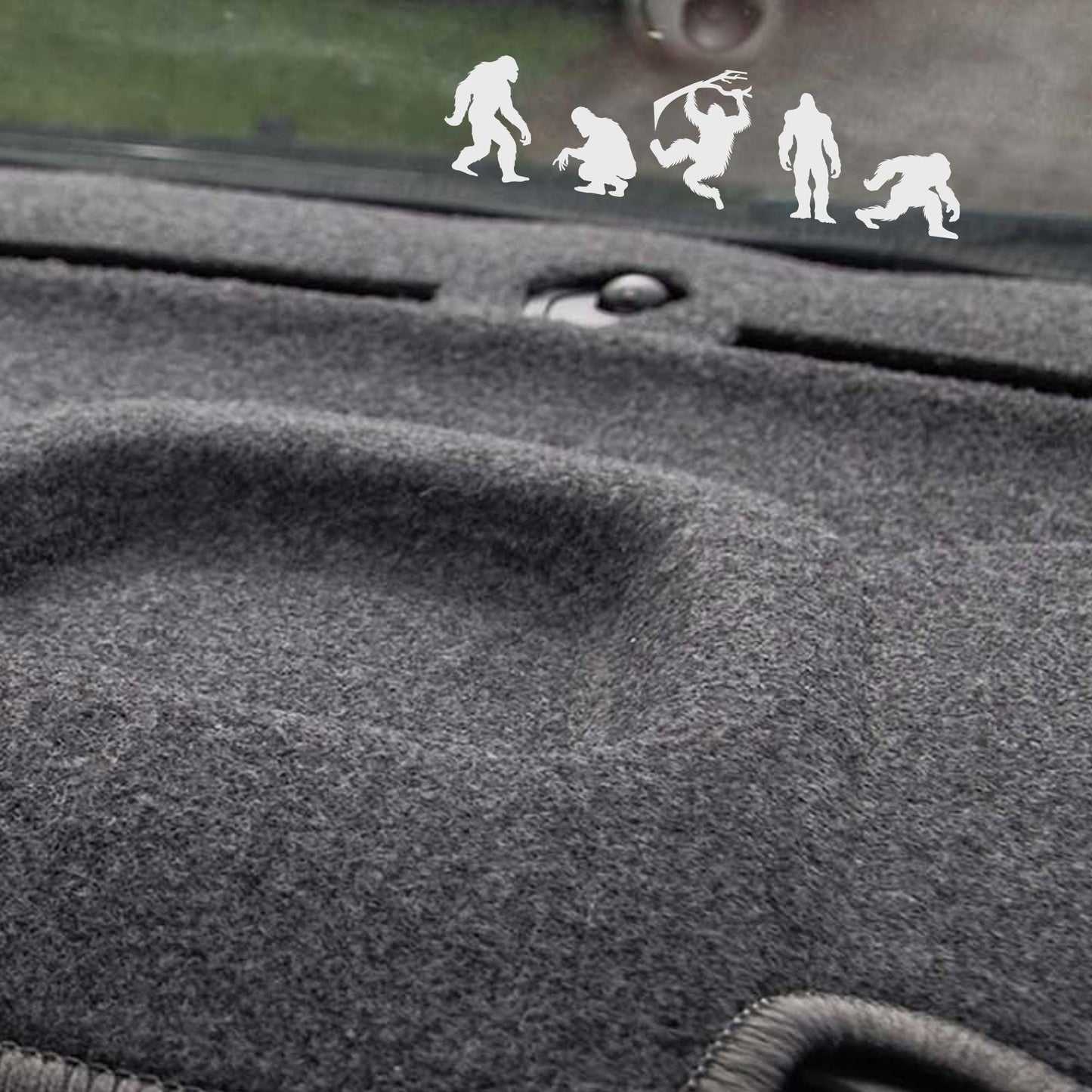 5 bigfoot car windshield stickers, small sticker for car windshield or mirror, removable car sticker, windscreen decal, sasquatch decals