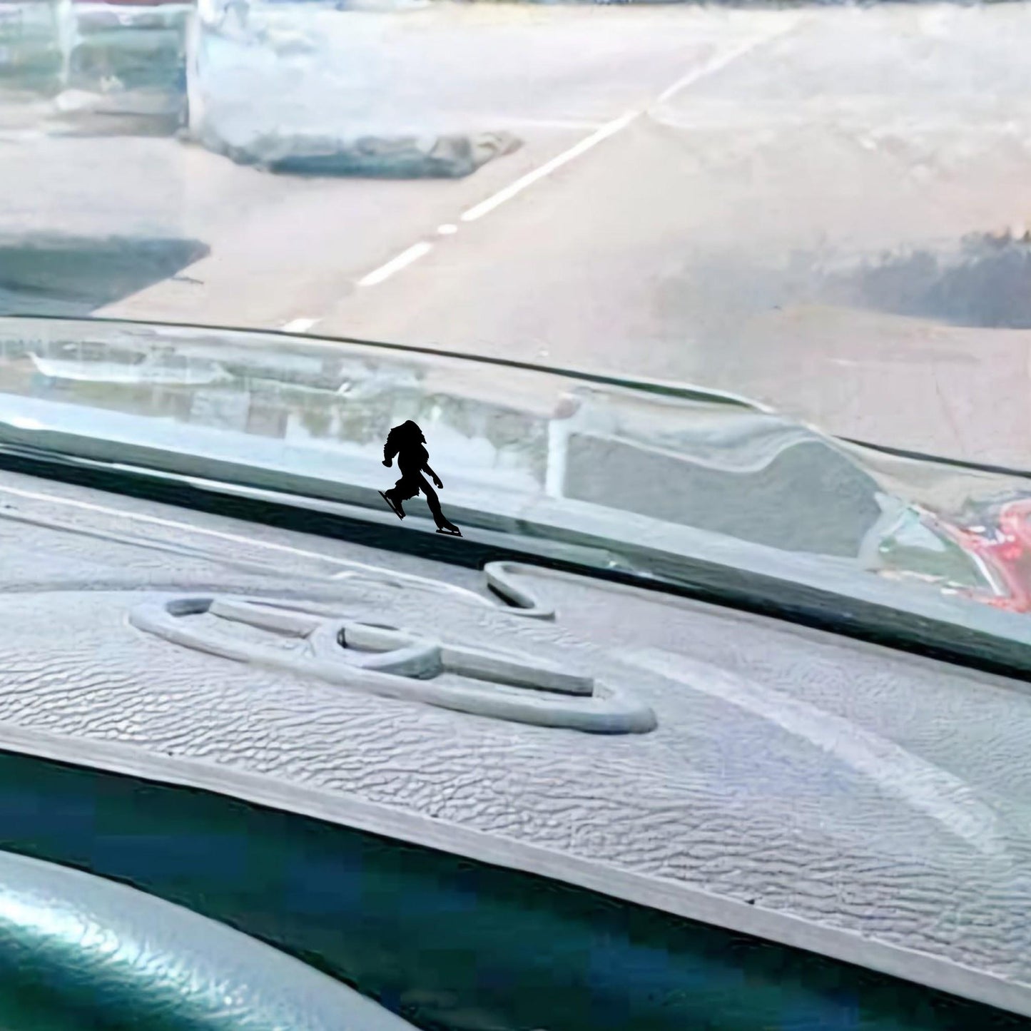 sasquatch bigfoot ice skating easter egg decal, small sticker for car windshield or mirror, removable sticker, windscreen decal, tiny decals