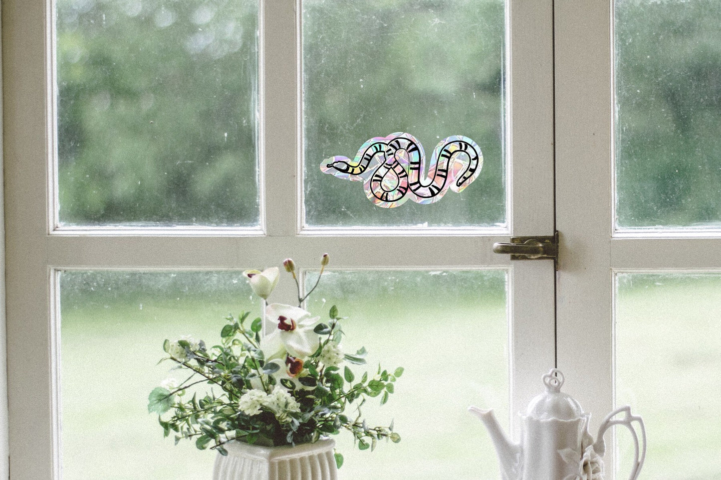 snake suncatcher, snake window decal, rainbow maker, suncatcher for window, rainbow suncatcher sticker, ophiuchus window cling