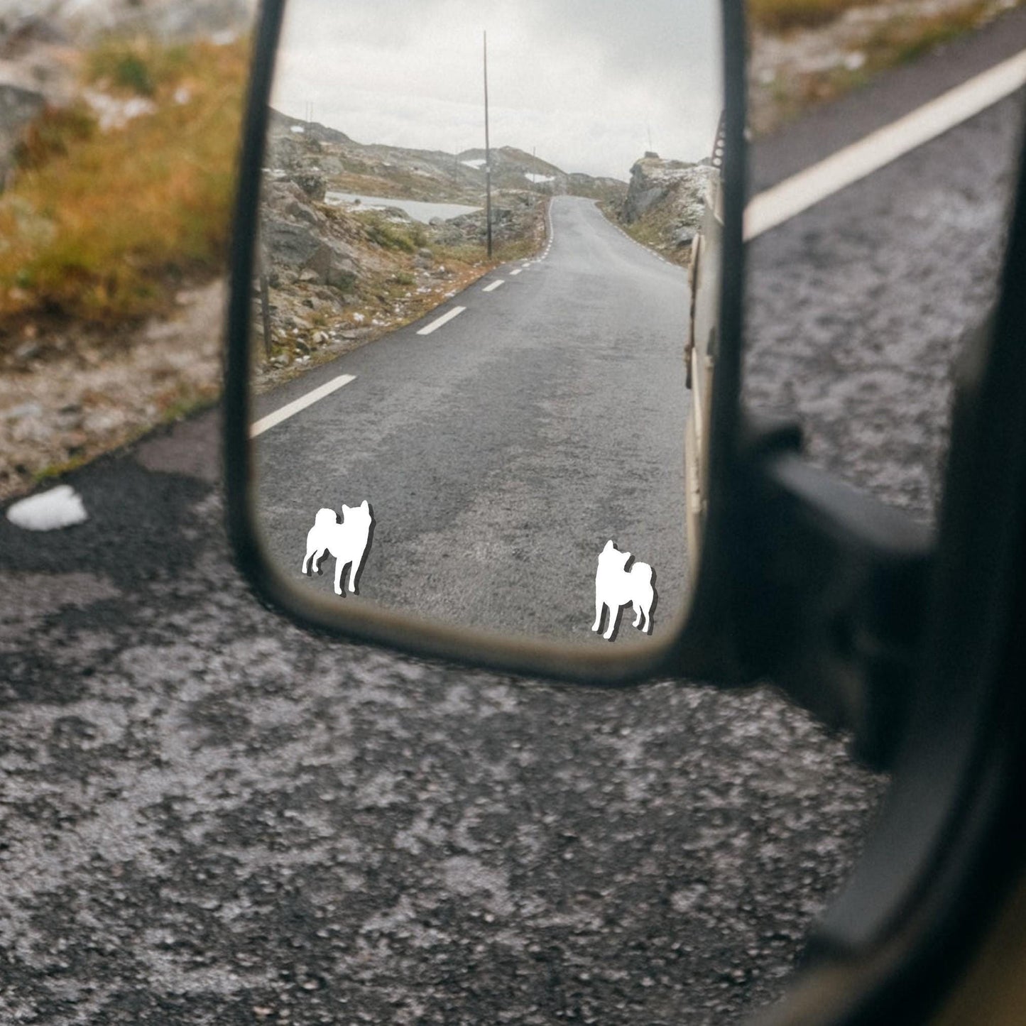 2x shiba inu rear view mirror sticker decal dog easter egg decal, small decal for car windshield, windscreen sticker, tiny hidden decals