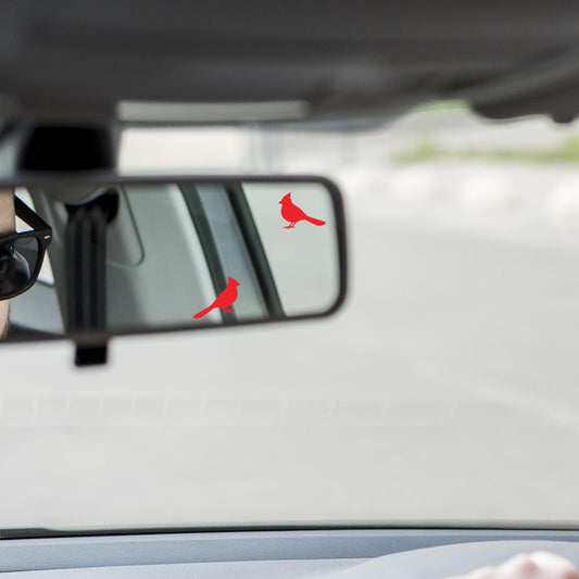 2x red cardinal easter egg decal, small sticker for car windshield, removable rear view mirror sticker, windscreen decal, tiny hidden decals