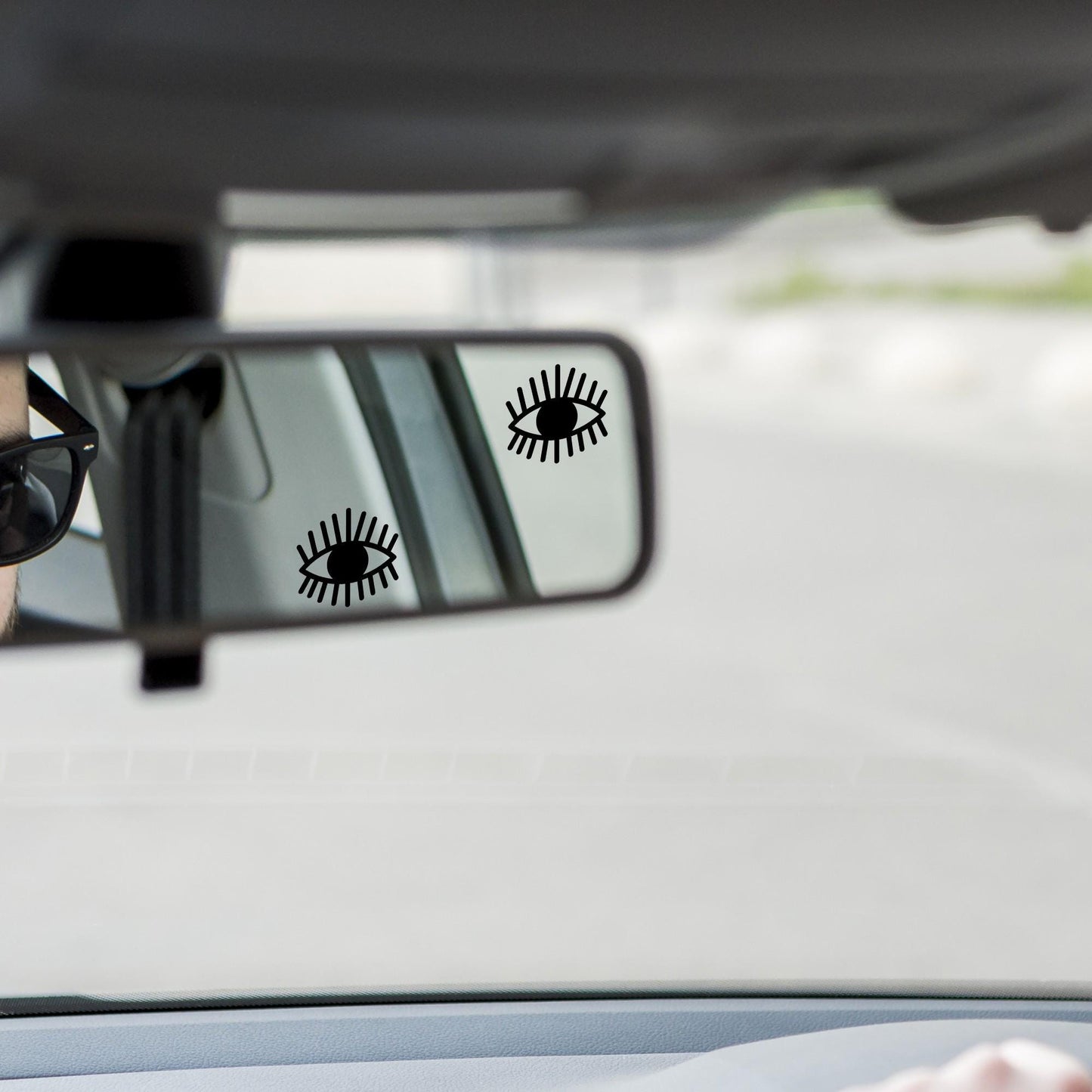 2x evil eye easter egg decal, small sticker for car windshield, removable rear view mirror sticker, windscreen decal, tiny hidden decals