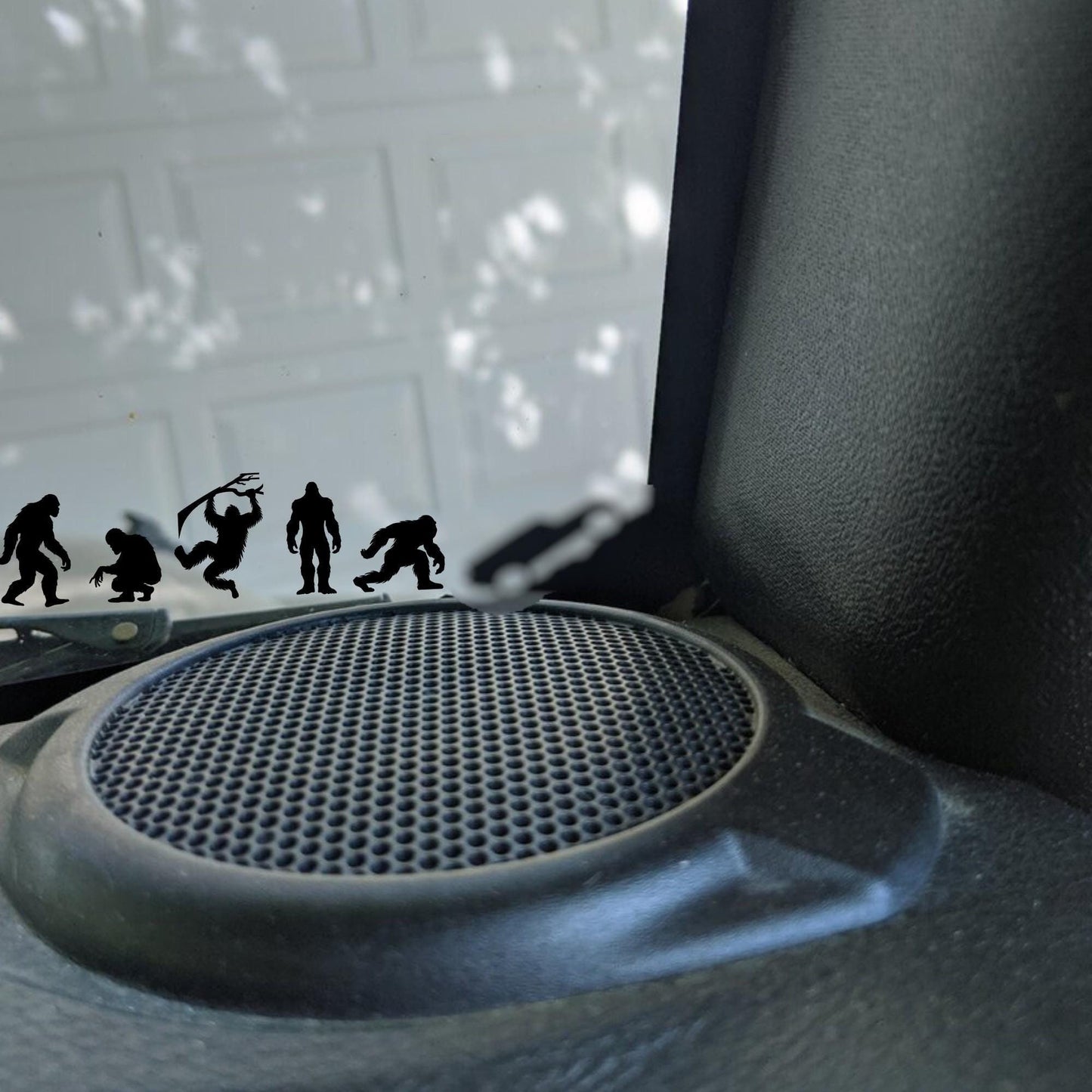 5 bigfoot car windshield stickers, small sticker for car windshield or mirror, removable car sticker, windscreen decal, sasquatch decals