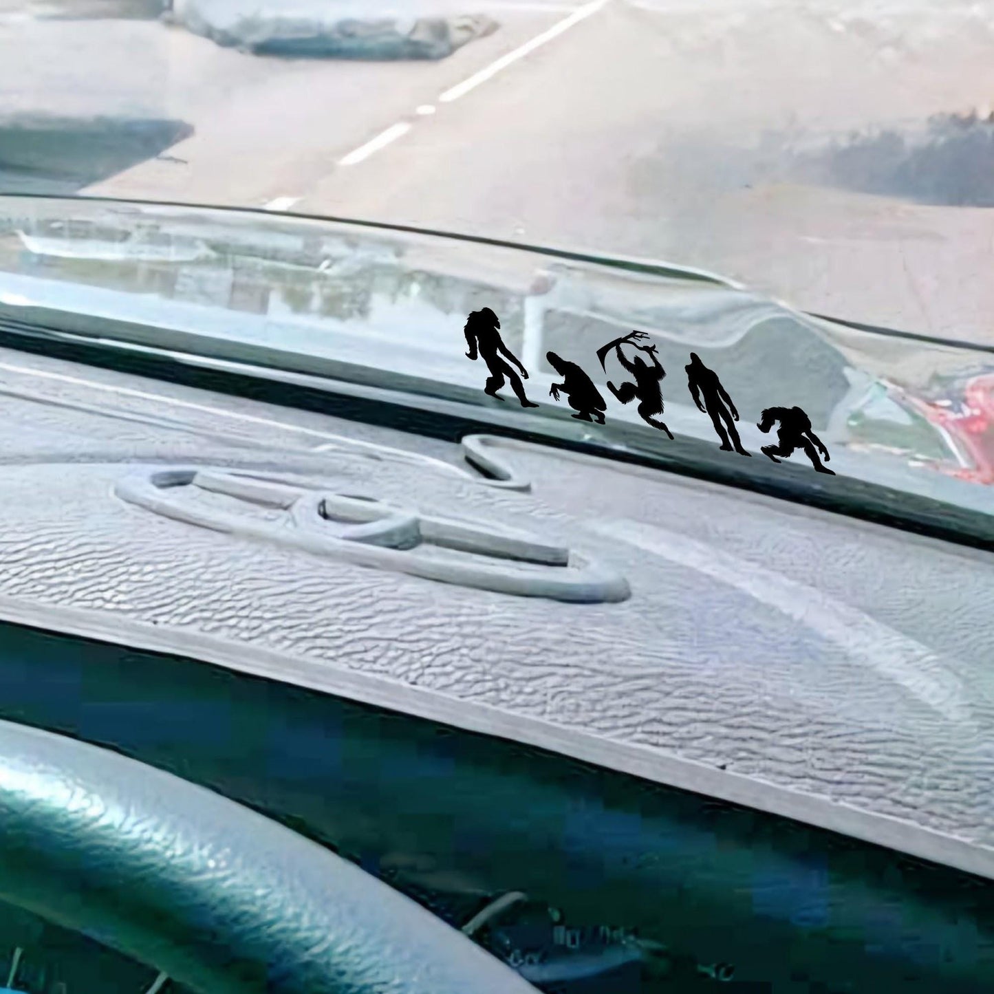 5 bigfoot car windshield stickers, small sticker for car windshield or mirror, removable car sticker, windscreen decal, sasquatch decals