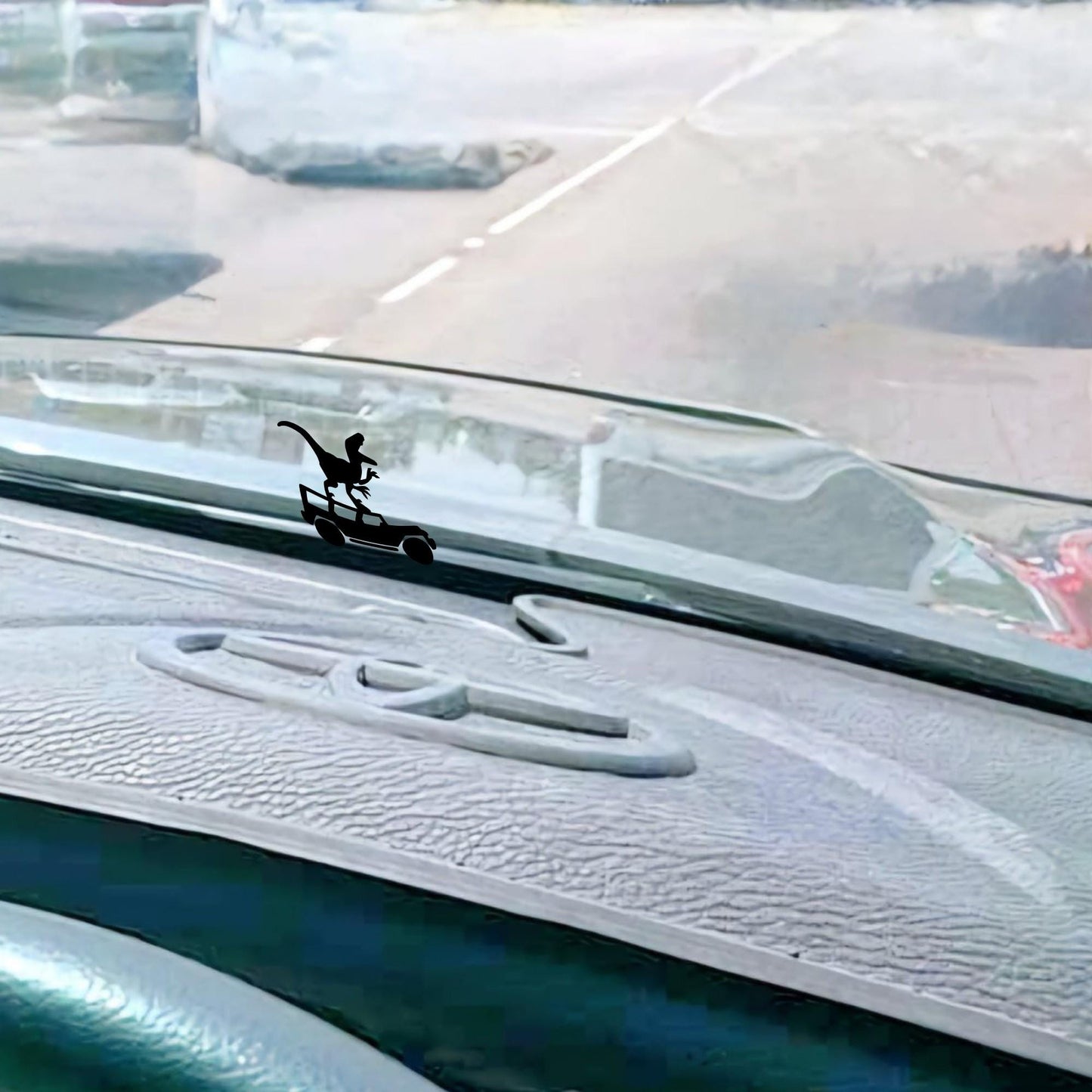 t-rex off road car easter egg decal, small sticker for car windshield or mirror, removable sticker, windscreen decal, tiny hidden decals