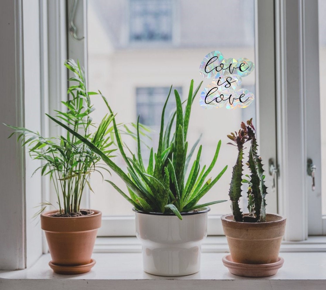 love is love window cling, lgbtq window decal, rainbow maker, suncatcher for window, rainbow suncatcher sticker, rainbow window cling