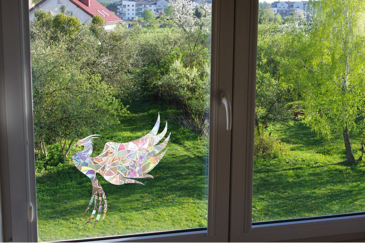 Phoenix bird suncatcher, phoenix window decal, rainbow maker, suncatcher for window, rainbow suncatcher sticker