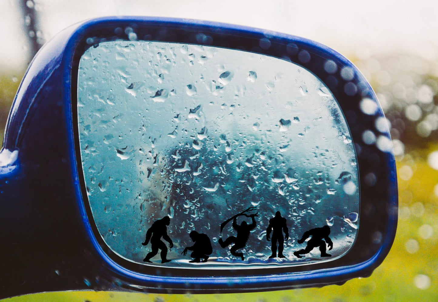 5 bigfoot car windshield stickers, small sticker for car windshield or mirror, removable car sticker, windscreen decal, sasquatch decals