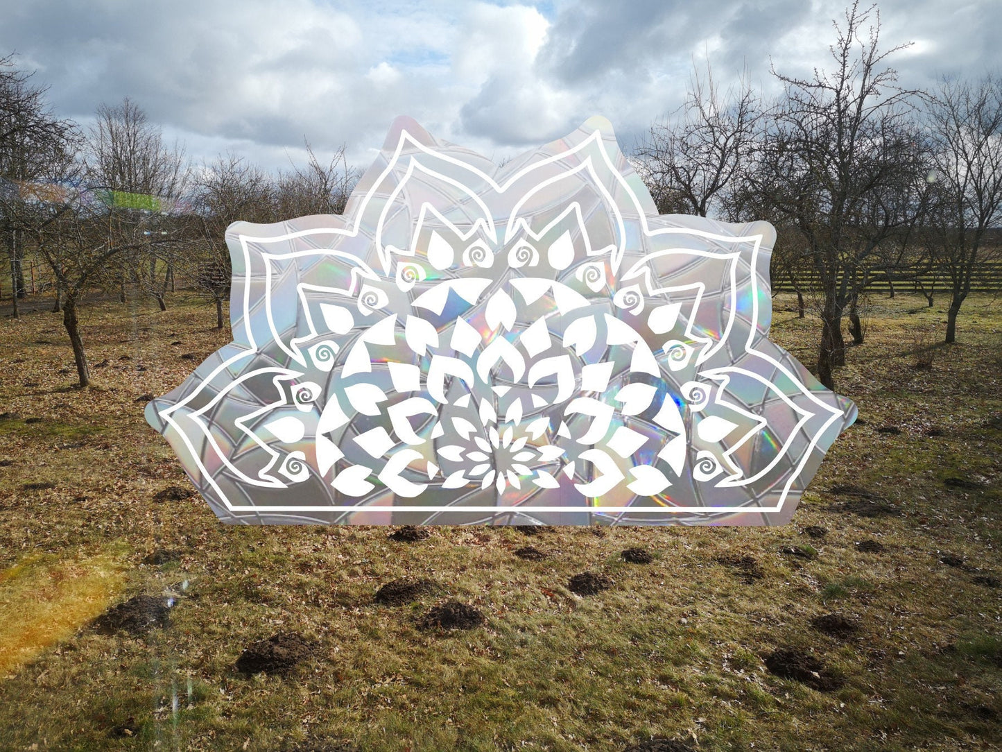 mandala suncatcher, half mandala window decal, rainbow maker, suncatcher for window, rainbow suncatcher sticker, yoga window cling